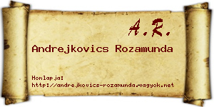 Andrejkovics Rozamunda névjegykártya